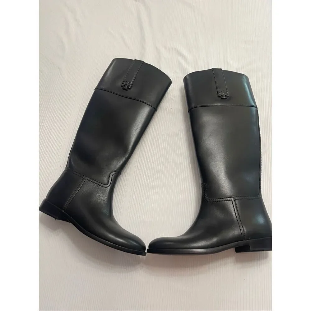 Tory Burch Women’s Black Leather Riding Boots Size 5.5 5 1/2